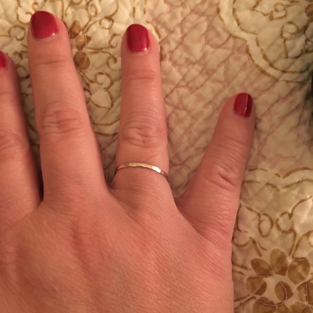 Hammered silver ring